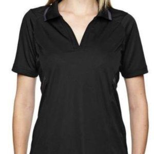 Ladies' Polo Shirt with Contrast Tape-Size XS (Black)